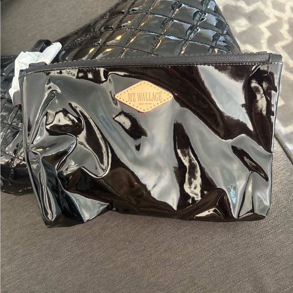 MZ Wallace Glossy Black Quilted Hobo Bag - Picture 6 of 12